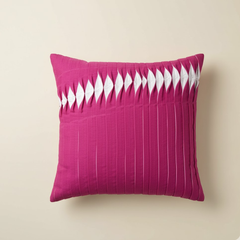 Fabric-Crafted Pink Cushion Cover – 12"x12" | Poly Cotton | Elegant Textured Design