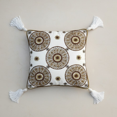 Handcrafted White Cushion Cover – 12"x12", Premium Poly Cotton