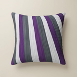 Fabric-Crafted Dark Gray Cushion Cover – 12"x12" | Modern Striped Design | Premium Poly Cotton