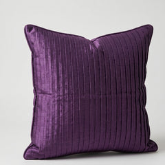 Fabric Crafted Cushion Cover – Deep Purple | 12"x12" | Poly Cotton Foam Fabric | Elegant Ribbed Texture Design