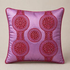 Handcrafted Cushion Cover – Pink | 16"x16" | Elegant Poly Cotton Cushion Cover