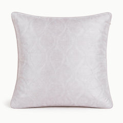 Fabric Crafted Cushion Cover – White | 12"x12" | Poly Cotton Fabric | Elegant Embossed Wavy Pattern Design