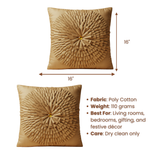 Fabric Crafted Golden Oak Cushion Cover – 16"x16" | Premium Poly Cotton