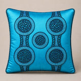 Handcrafted Cushion Cover – Turquoise | 16"x16" | Elegant Poly Cotton Cushion Cover