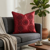 Handcrafted Cushion Cover – Burgundy | 16"x16" | Elegant Poly Cotton Cushion Cover