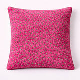 Fabric Crafted Cushion Cover – Pink | 16"x16" | Poly Chenille Fabric | Textured Stud Design