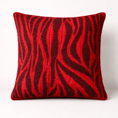 Maroon Textured Decorative Cushion Cover | 16"x16" Modern Abstract Cushion Cover