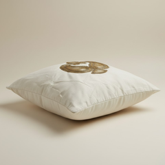 Handcrafted Beige Cushion Cover – 24"x24", Premium Poly Cotton with Rope Embellished Motif