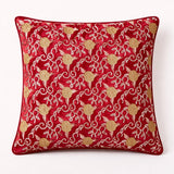Fabric Crafted Cushion Cover – Maroon | 16"x16" | Poly Chenille Fabric | Embroidered Floral Vine Design
