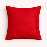 Fabric Crafted Cushion Cover – Maroon | 16"x16" | Poly Chenille Fabric | Embroidered Floral Vine Design