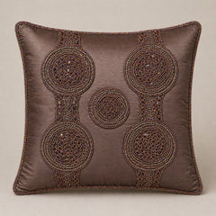 Handcrafted Cushion Cover – Brown | 16"x16" | Elegant Poly Cotton Cushion Cover