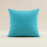 Handcrafted Turquoise Cushion Cover – 16"x16" | Decorative Bead & Thread Work | Premium Poly Cotton
