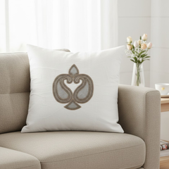 Handcrafted White Cushion Cover – 24"x24", Premium Poly Cotton