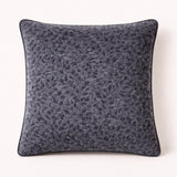 Fabric Crafted Cushion Cover – Black | 16"x16" | Poly Chenille Fabric | Textured Leaf Design