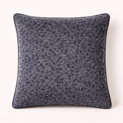 Fabric Crafted Cushion Cover – Black | 16"x16" | Poly Chenille Fabric | Textured Leaf Design