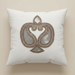 Handcrafted White Cushion Cover – 24"x24", Premium Poly Cotton