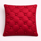 Hand Crafted Cushion Cover – Maroon | 12"x12" | Poly Cotton | Classic Button Tufted Design