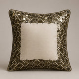 Handcrafted Cushion Cover – Beige | 12"x12" | Elegant Poly Cotton Cushion Cover