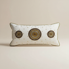 Handcrafted Cream Bolster Cover – 19"x8" | Premium Poly Cotton