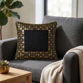 Handcrafted Cushion Cover – Black | 12"x12" | Elegant Poly Cotton Cushion Cover