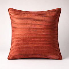 Fabric Crafted Cushion Cover – Melon | 12"x12" | Poly Cotton Foam | Ribbed Texture Design