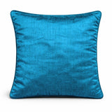 Fabric Crafted Cushion Cover – Turquoise | 12"x12" | Poly Cotton Fabric | Elegant Embossed Wavy Pattern Design