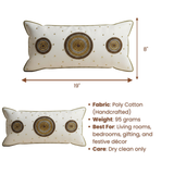 Handcrafted Cream Bolster Cover – 19"x8" | Premium Poly Cotton