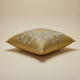 Handcrafted Mud Floral Cushion Cover – 12"x12", Premium Poly Cotton