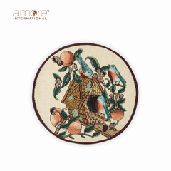 Tapestry Doily – Multicolor Jacquard Woven, 12"x12"