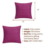 Handcrafted Red Beaded Cushion Cover – 12"x12" | Premium Poly Cotton | Elegant Handcrafted Design