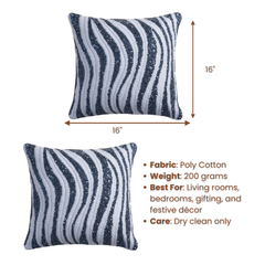 Handcrafted Grey Cushion Cover – 16"x16" | Premium Poly Cotton