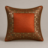 Handcrafted Cushion Cover – Orange | 12"x12" | Elegant Poly Cotton Cushion Cover