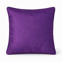 Machine-Crafted Bright Purple Cushion Cover – 12"x12" | Circular Embroidered Design | Premium Poly Channel Fabric