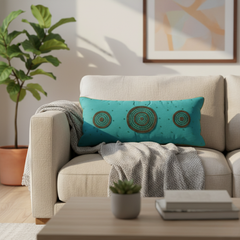 Handcrafted Turquoise Bolster Cover – 19"x8" | Premium Poly Cotton