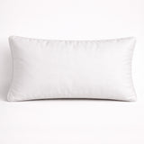 Machine Crafted Bolster Cover – White (Silver Tone) | 20"x8" | Poly Chenille Fabric | Embroidered Scroll Design