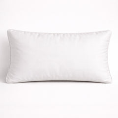 Machine Crafted Bolster Cover – White (Silver Tone) | 20"x8" | Poly Chenille Fabric | Embroidered Scroll Design