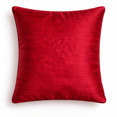 Hand Crafted Cushion Cover – Maroon | 12"x12" | Poly Cotton | Geometric Embroidery Design