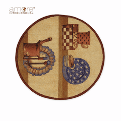 Tapestry Doily – Gold Jacquard Woven, 12"x12"