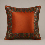 Handcrafted Cushion Cover – Orange | 16"x16" | Elegant Poly Cotton Cushion Cover