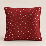 Handcrafted Maroon Cushion Cover – 16"x16" | Mirror Dot Embroidery | Premium Poly Cotton | Elegant Decorative Accent