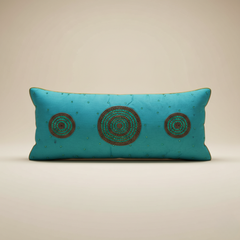 Handcrafted Turquoise Bolster Cover – 19"x8" | Premium Poly Cotton