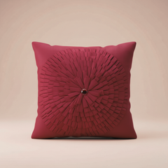 Fabric Crafted Maroon Cushion Cover – 16"x16" | Premium Poly Cotton