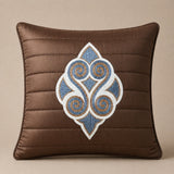 Machine Crafted Cushion Cover – Brown | 16"x16" | Elegant Poly Cotton Cushion Cover