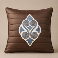 Machine Crafted Cushion Cover – Brown | 16"x16" | Elegant Poly Cotton Cushion Cover