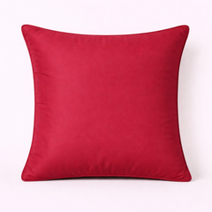 Handcrafted Maroon Cushion Cover – 16"x16" | Striped Embellished Design | Premium Poly Cotton