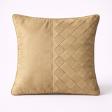 Fabric-Crafted Light Bronze Cushion Cover – 12"x12" | Poly Cotton | Elegant Diamond Design