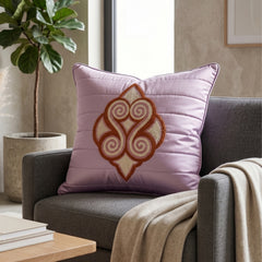 Machine Crafted Cushion Cover – Pink | 16"x16" | Elegant Poly Cotton Cushion Cover