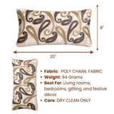 Machine Crafted Bolster Cover – Cream | 20"x8" | Poly Chenille Fabric | Embroidered Abstract Design