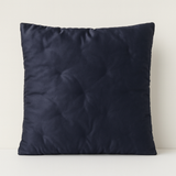 Handcrafted Black Cushion Cover – 16"x16" | Poly Cotton | Diamond-Quilted Texture with Crystal Accents | Luxe Modern Décor