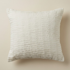 Fabric-Crafted Beige Cushion Cover – 24"x24", Wave Texture in Premium Poly Cotton